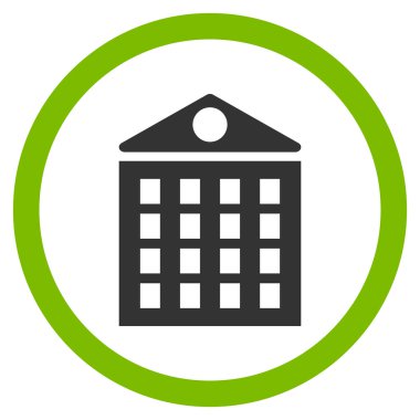 Çok katlı ev düz yuvarlak vektör simgesi