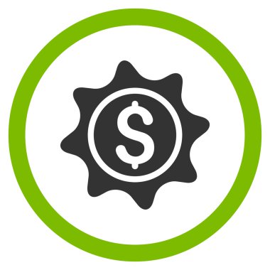 Para etiket düz yuvarlak vektör simgesi