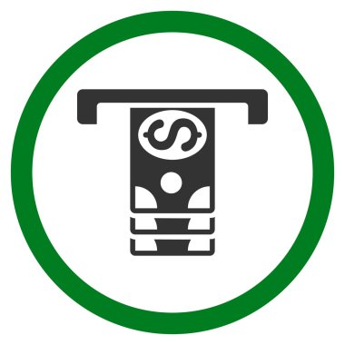 Banknot düz yuvarlak vektör simge çekilme