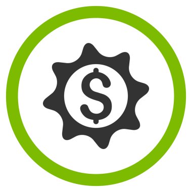 Para mühür düz yuvarlak vektör simgesi