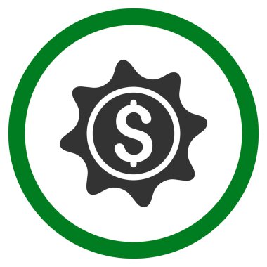 Para etiket düz yuvarlak vektör simgesi