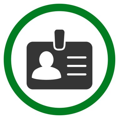 Kişi rozet düz yuvarlak vektör simgesi