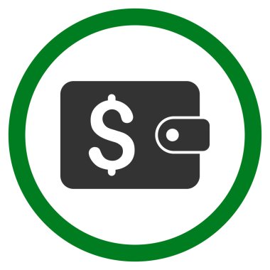 Çanta düz yuvarlak vektör simgesi