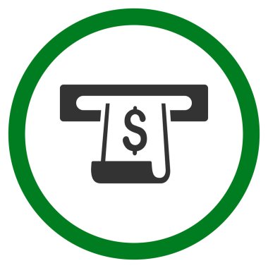 Kağıt giriş yuvası düz yuvarlak vektör simgesi