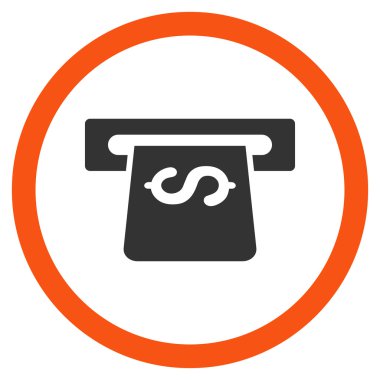 ATM düz yuvarlak vektör simgesi