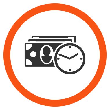 Nakit kredi düz yuvarlak vektör simgesi