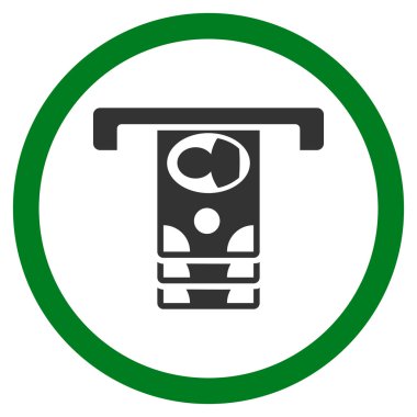 Banknot düz yuvarlak vektör simge çekilme