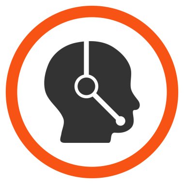 Çağrı Merkezi operatörü düz yuvarlak vektör simgesi