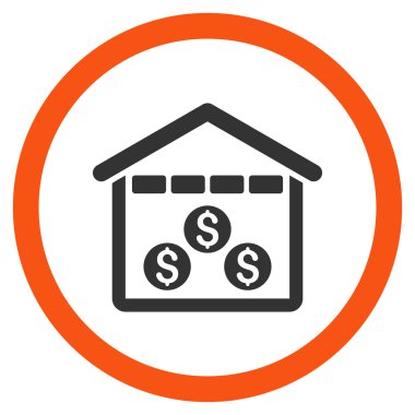 Para depo düz yuvarlak vektör simgesi