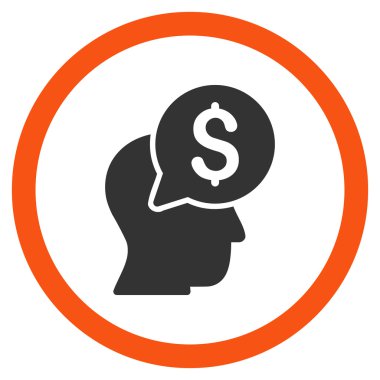 İş adamı düşünüyorum düz yuvarlak vektör simgesi