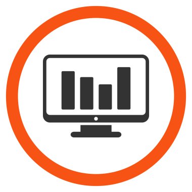 Çubuk grafik düz yuvarlak vektör simge izleme