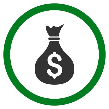 Para çantası düz yuvarlak vektör simgesi