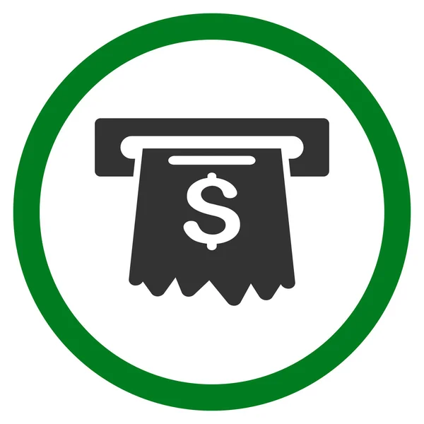 Máquina de dinheiro plana arredondado vetor ícone — Vetor de Stock