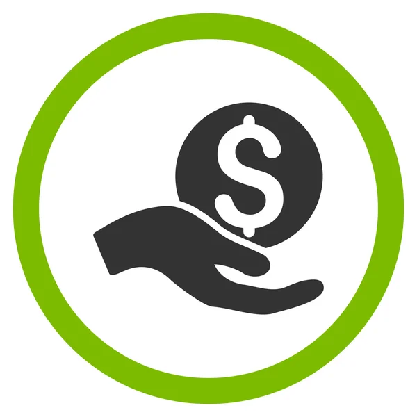 Doação de dinheiro Flat Rounded Vector Icon —  Vetores de Stock