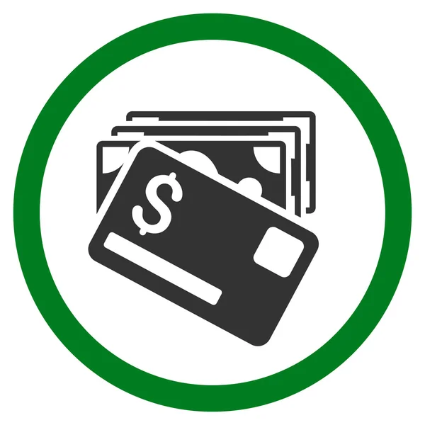 Bankjegyek és kártya sima lekerekített Vector Icon — Stock Vector