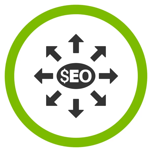 Seo distribuição plana arredondada vetor ícone —  Vetores de Stock