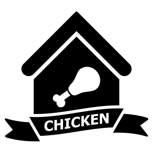 Chicken Cafe płaskie wektor ikona — Wektor stockowy
