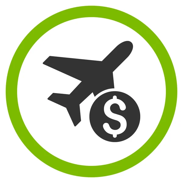 Airplane Price Flat Rounded Vector Icon — Stock Vector