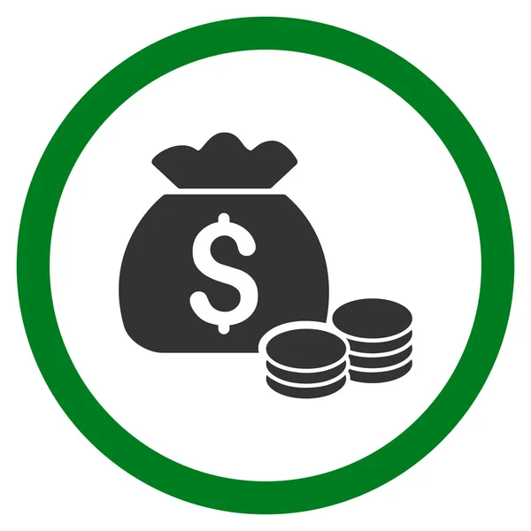 Bolsa de dinero plana redondeada Vector icono — Archivo Imágenes Vectoriales