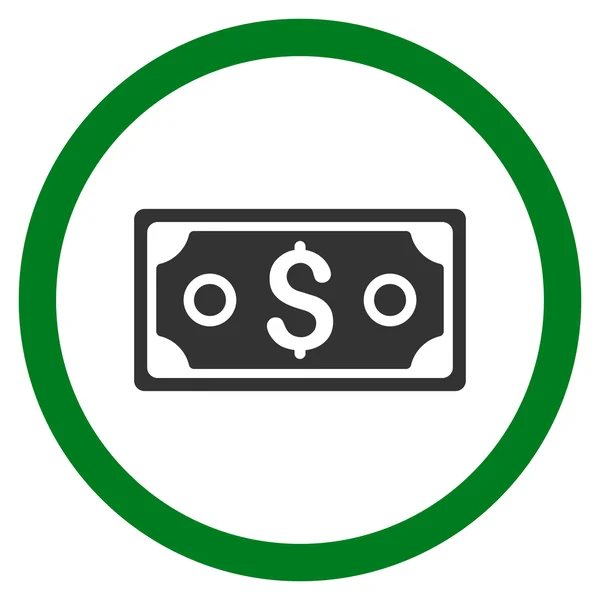 Dollar Banknote Flat Rounded Vector Icon — Stock Vector