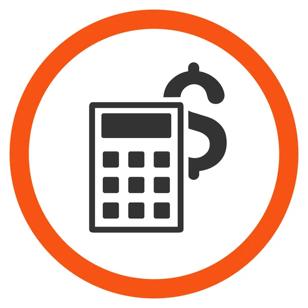 Calculadora de Negocios Icono de Vector Redondeado Plano — Vector de stock