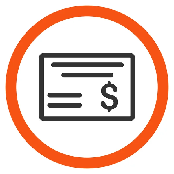 Dollar Cheque Flat Rounded Vector Icon — Stock Vector