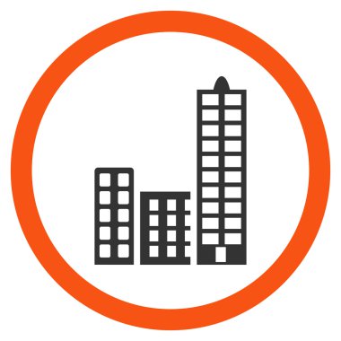 Şehir düz yuvarlak vektör simgesi