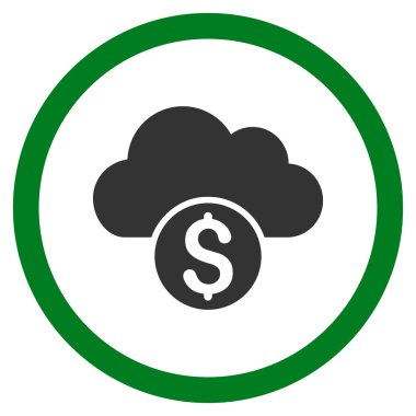 Düz yuvarlak vektör simge bankacılık bulut