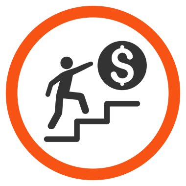 İş adımları düz yuvarlak vektör simgesi