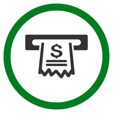 Kağıt giriş makine düz yuvarlak vektör simgesi