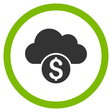 Düz yuvarlak vektör simge bankacılık bulut