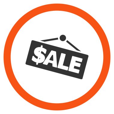 Satılık tabela düz yuvarlak vektör simgesi