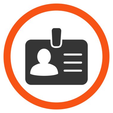 Kişi rozet düz yuvarlak vektör simgesi