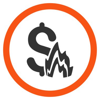 Yangın felaketi düz yuvarlak vektör simgesi