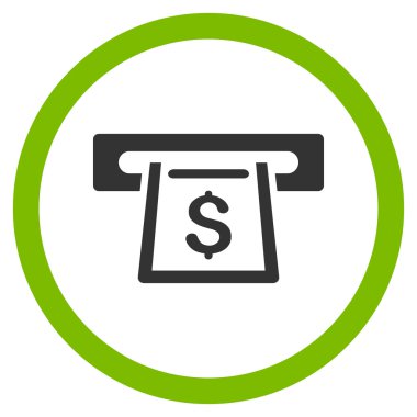 Fişleri Paraya Çevirme yuvası düz yuvarlak vektör simgesi