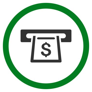 Fişleri Paraya Çevirme yuvası düz yuvarlak vektör simgesi