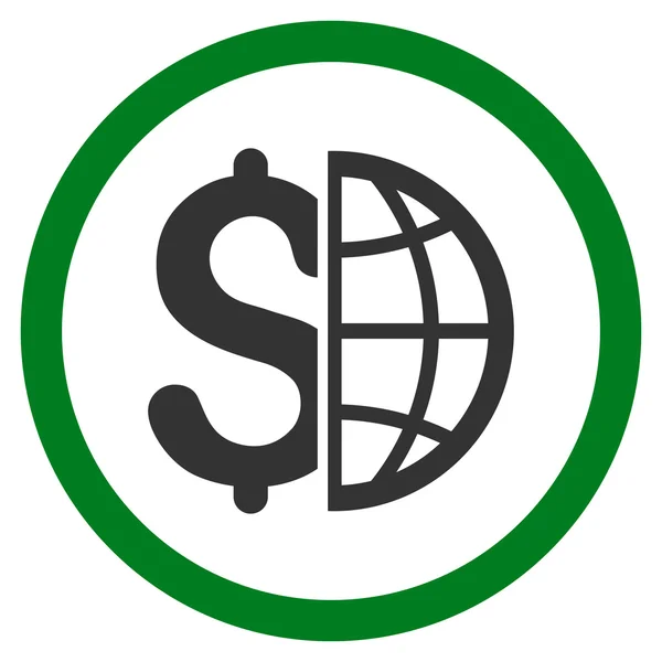 Глобальная икона округлых векторов бизнеса — стоковый вектор