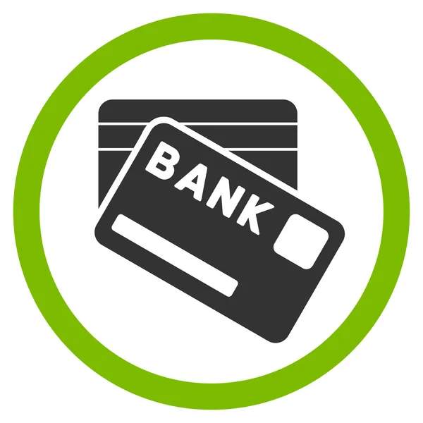 Bankovní karty plochý zaoblený vektorové ikony — Stockový vektor