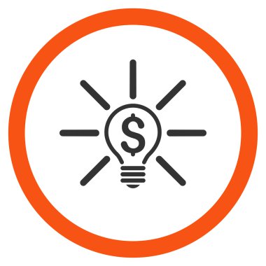 İş fikri ampul düz yuvarlak vektör simgesi