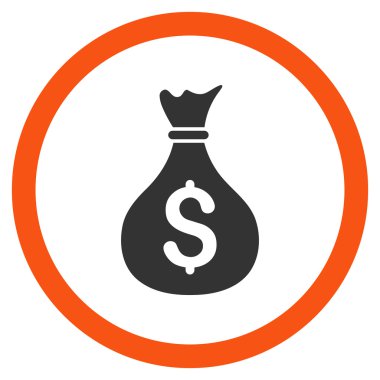 Para çantası düz yuvarlak vektör simgesi