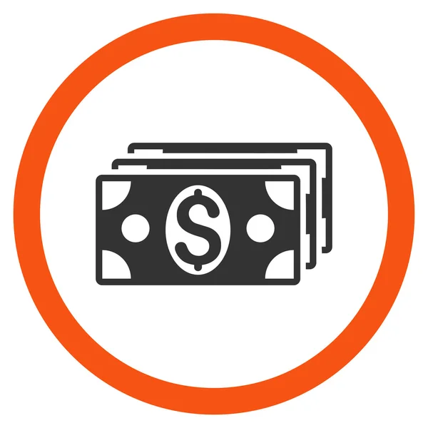 美元钞票扁圆形矢量图标 — 图库矢量图片