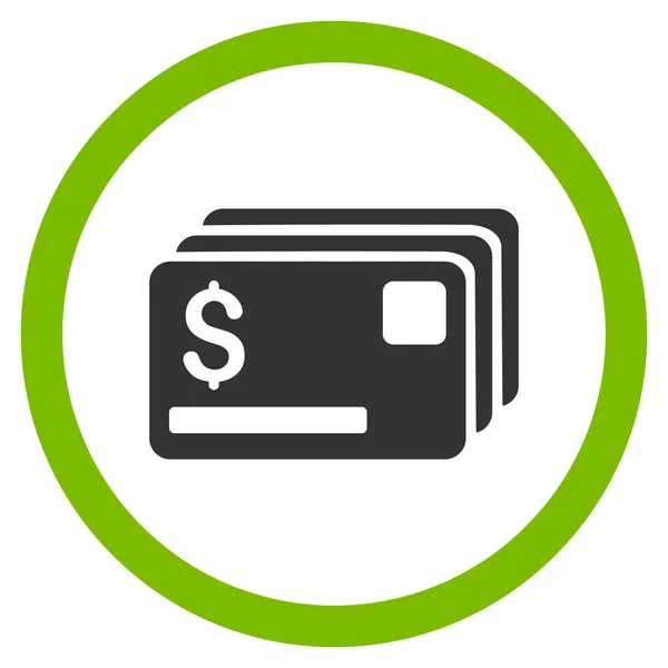 Πιστωτικές κάρτες επίπεδη στρογγυλεμένες διάνυσμα εικονίδιο — Διανυσματικό Αρχείο