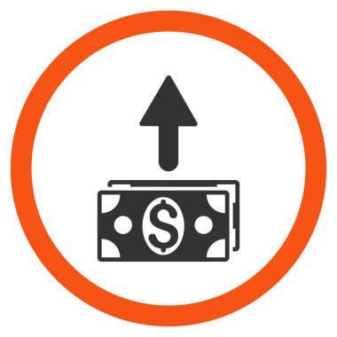 Vektör simge banknotlar düz yuvarlak göndermek