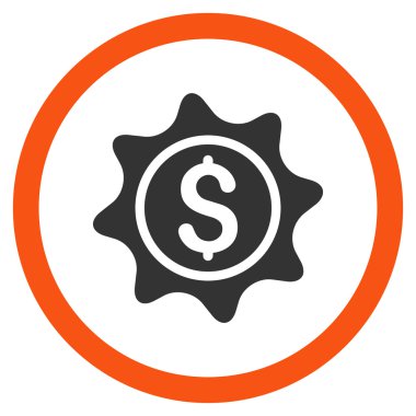 Para etiket düz yuvarlak vektör simgesi