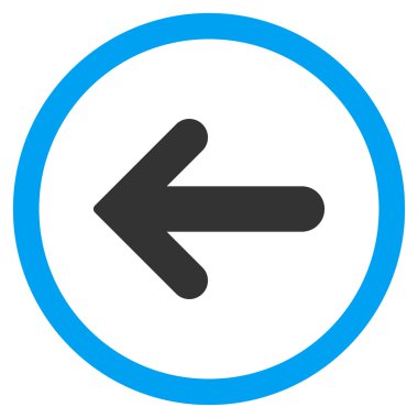 Ok sol düz vektör simge yuvarlak