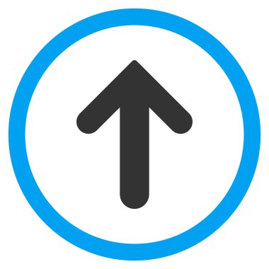 Düz yukarı ok vektör simge yuvarlak