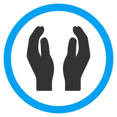Alkış eller düz yuvarlak vektör simgesi