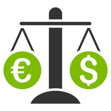 Para birimi ölçekler düz vektör simgesi