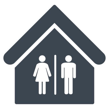 Tuvalet Binası düz vektör simgesi