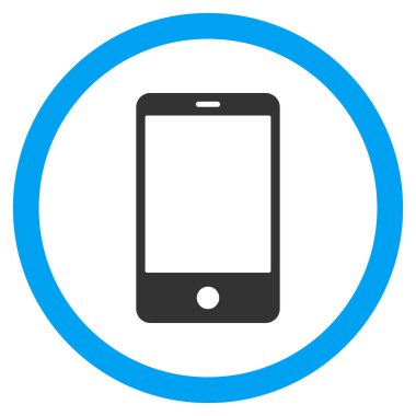Smartphone düz yuvarlak vektör simgesi